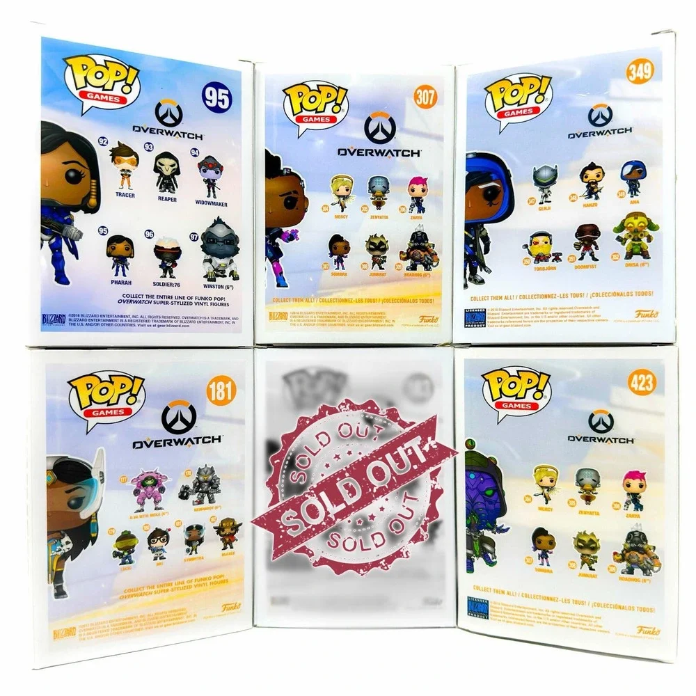 Funko Overwatch Pop Games Vinyl Figure Lot Pharah Sombra Ana Symmetra Zenyatta